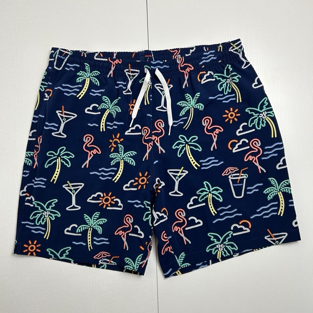 Chubbies Men's Size XL "Neon Lights" 7" Lined Swim Trunk Shorts EUC